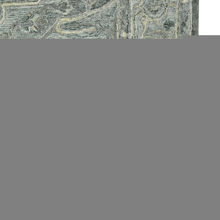 9' X 13' Gray Ivory And Light Blue Wool Oriental Hand Tufted Area Rug HomeRoots