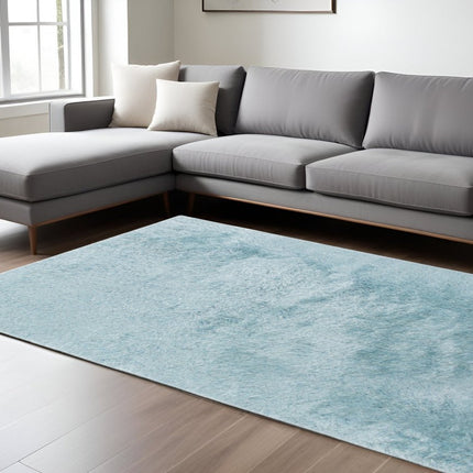 9' X 14' Sky Blue Area Rug HomeRoots
