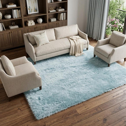 9' X 14' Sky Blue Area Rug HomeRoots