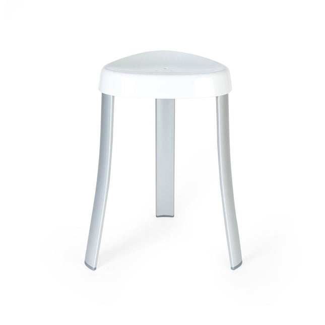 18"  White Aluminum And Heavy Duty Plastic Corner Shower Bench HomeRoots