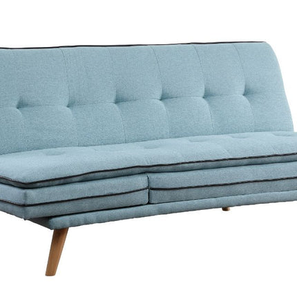 ACME 57162 Savilla Adjustable Sofa, Blue Linen & Oak Finish