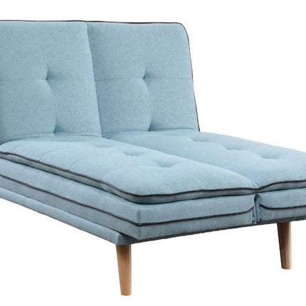 ACME 57162 Savilla Adjustable Sofa, Blue Linen & Oak Finish