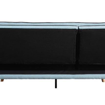 ACME 57162 Savilla Adjustable Sofa, Blue Linen & Oak Finish