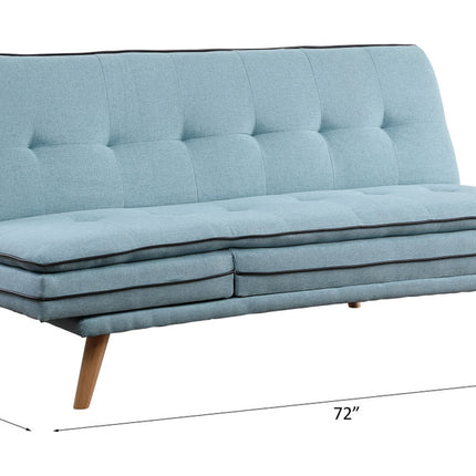 ACME 57162 Savilla Adjustable Sofa, Blue Linen & Oak Finish