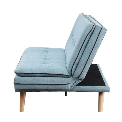 ACME 57162 Savilla Adjustable Sofa, Blue Linen & Oak Finish