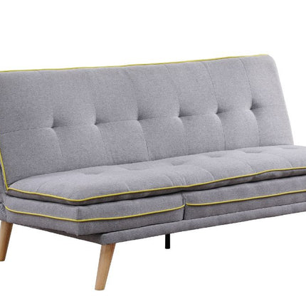 ACME 57164 Savilla Adjustable Sofa, Gray Linen & Oak Finish