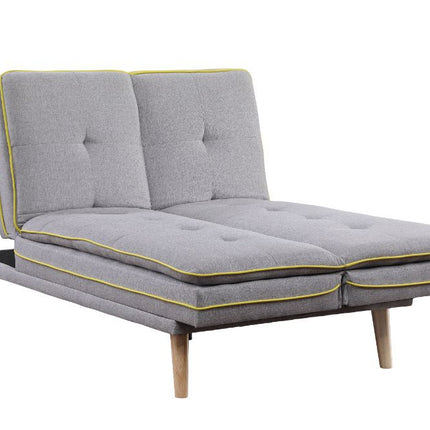ACME 57164 Savilla Adjustable Sofa, Gray Linen & Oak Finish