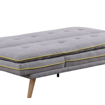 ACME 57164 Savilla Adjustable Sofa, Gray Linen & Oak Finish