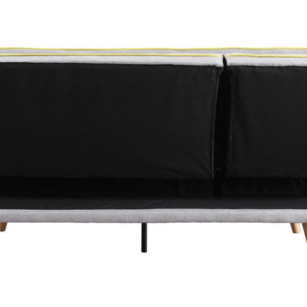 ACME 57164 Savilla Adjustable Sofa, Gray Linen & Oak Finish