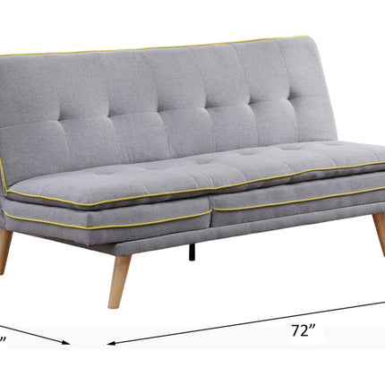 ACME 57164 Savilla Adjustable Sofa, Gray Linen & Oak Finish