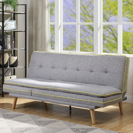 ACME 57164 Savilla Adjustable Sofa, Gray Linen & Oak Finish