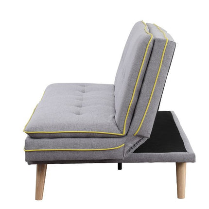 ACME 57164 Savilla Adjustable Sofa, Gray Linen & Oak Finish