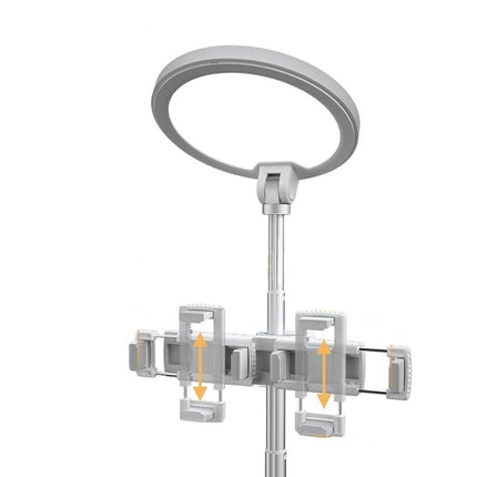 22" White Metal And Plastic Adjustable Portable Desk Lamp LED With Phone Clamp HomeRoots
