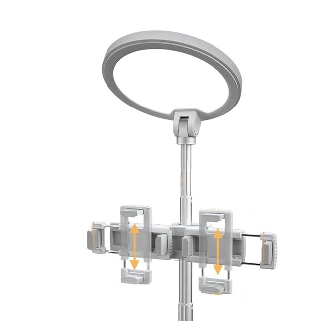 22" White Metal And Plastic Adjustable Portable Desk Lamp LED With Phone Clamp HomeRoots