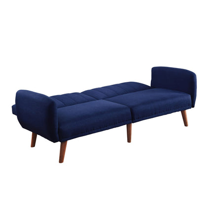 ACME 57190 Bernstein Adjustable Sofa, Blue Linen & Walnut Finish