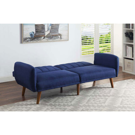 ACME 57190 Bernstein Adjustable Sofa, Blue Linen & Walnut Finish