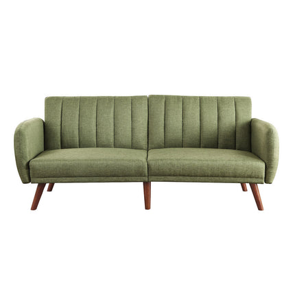 ACME 57194 Bernstein Adjustable Sofa, Green Linen & Walnut Finish