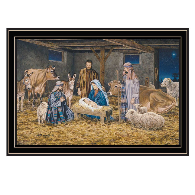 The Birth of Christ Black Framed Wall Art HomeRoots