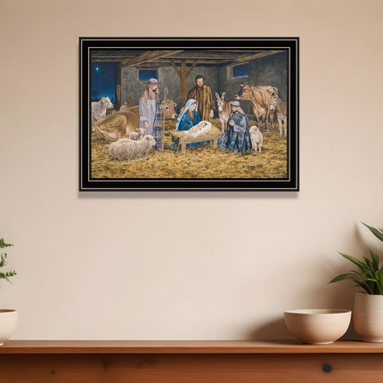 The Birth of Christ Black Framed Wall Art HomeRoots