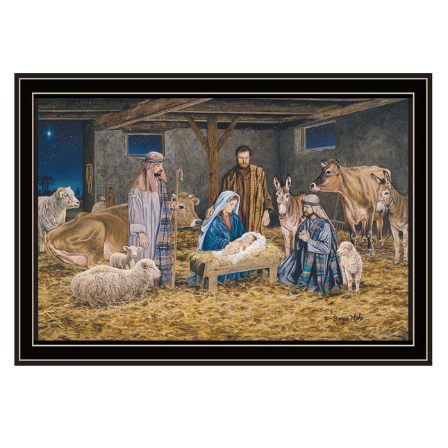 The Birth of Christ Black Framed Wall Art HomeRoots