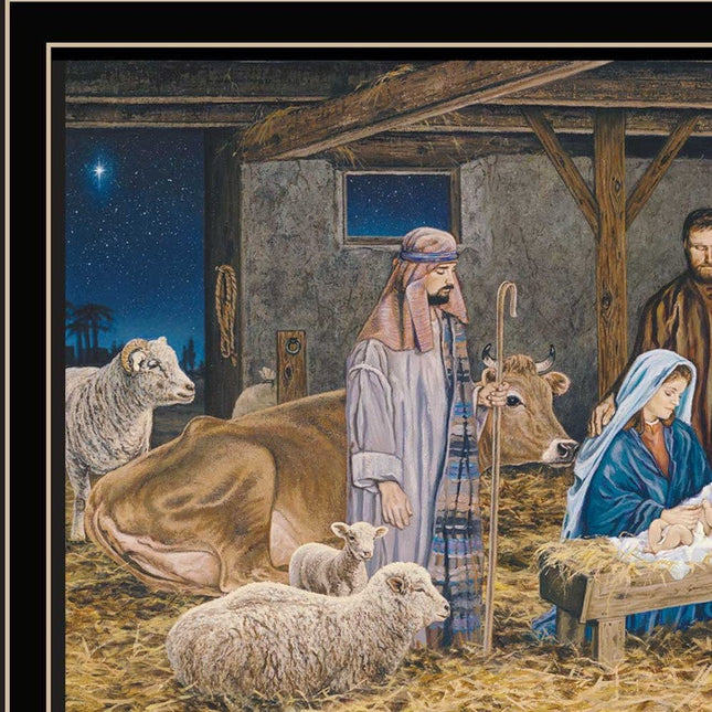 The Birth of Christ Black Framed Wall Art HomeRoots