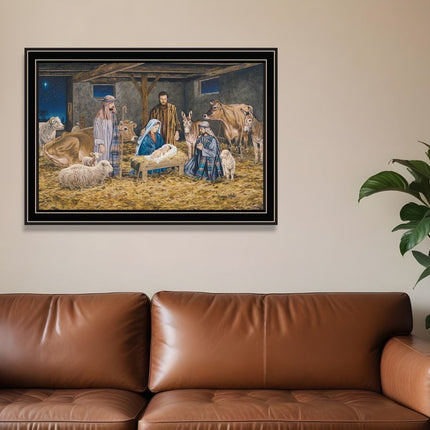 The Birth of Christ Black Framed Wall Art HomeRoots