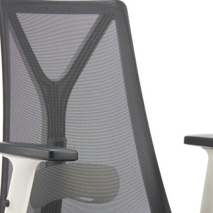 Black Silver and White Adjustable Height Swivel Rolling Office Chair HomeRoots