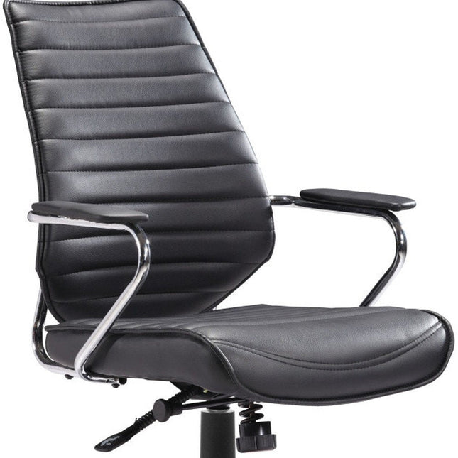 White and Silver Adjustable Height Swivel Rolling Office Chair HomeRoots