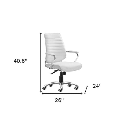 Black and Silver Adjustable Height Swivel Rolling Office Chair HomeRoots