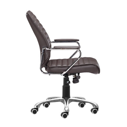 Black and Silver Adjustable Height Swivel Rolling Office Chair HomeRoots