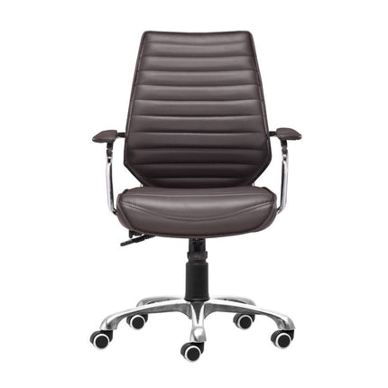 Black and Silver Adjustable Height Swivel Rolling Office Chair HomeRoots