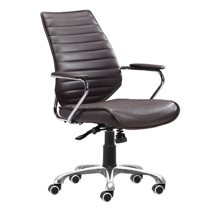 Black and Silver Adjustable Height Swivel Rolling Office Chair HomeRoots