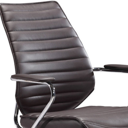 Black and Silver Adjustable Height Swivel Rolling Office Chair HomeRoots