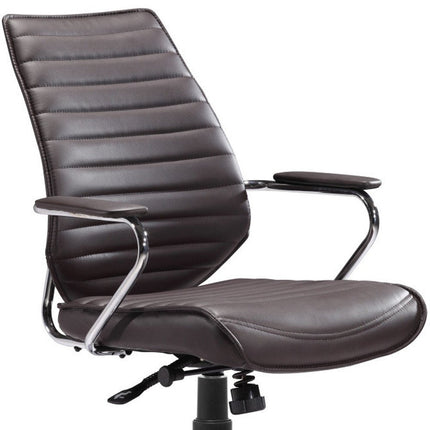 Black and Silver Adjustable Height Swivel Rolling Office Chair HomeRoots