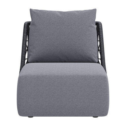 33" Gray Outdoor Accent Chair with Gray Cushions HomeRoots