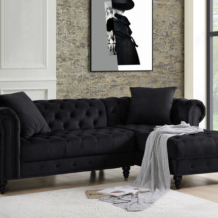 ACME 57320 Adnelis Black Sectional Sofa