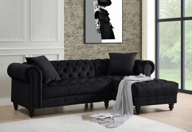 ACME 57320 Adnelis Black Sectional Sofa ACME Furniture