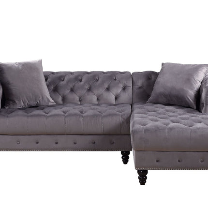 ACME 57325 Adnelis Gray Sectional Sofa  2