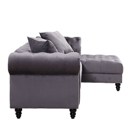 ACME 57325 Adnelis Gray Sectional Sofa  3