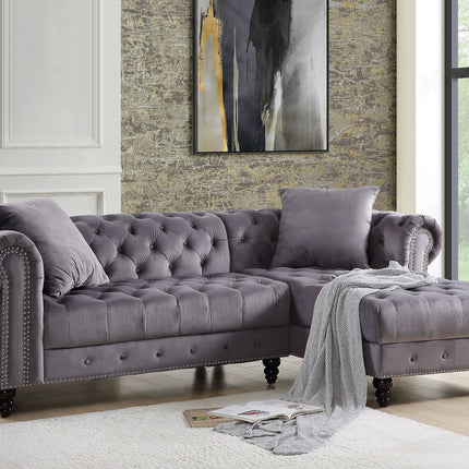 ACME 57325 Adnelis Gray Sectional Sofa
