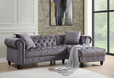 ACME 57325 Adnelis Gray Sectional Sofa ACME Furniture