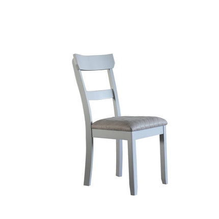 Set of Two Gray Fabric Open Back Dining Side Chairs