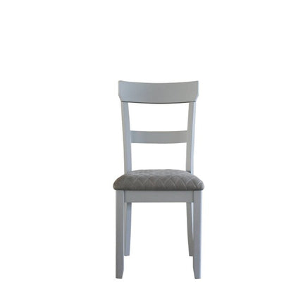 Set of Two Gray Fabric Open Back Dining Side Chairs