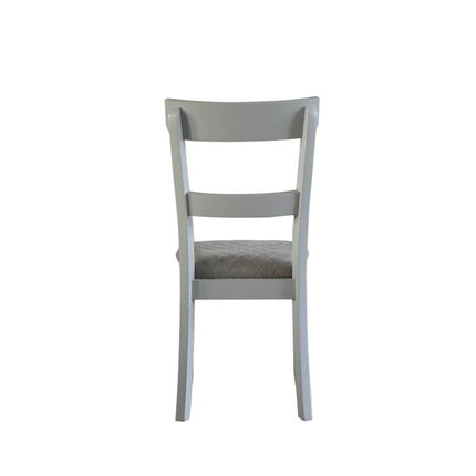 Set of Two Gray Fabric Open Back Dining Side Chairs
