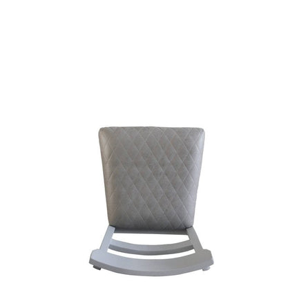 Set of Two Gray Fabric Open Back Dining Side Chairs