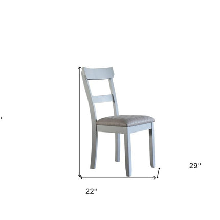 Set of Two Gray Fabric Open Back Dining Side Chairs