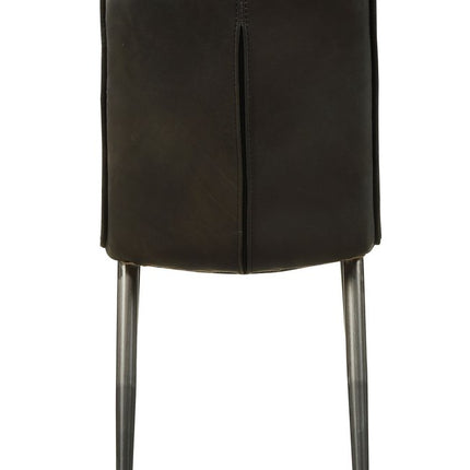 Set of Two Black Faux Leather Dining Side Chairs