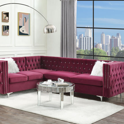 ACME 57330 Jaszira Modular - Left Facing & Right Facing Arms, Burgundy Velvet