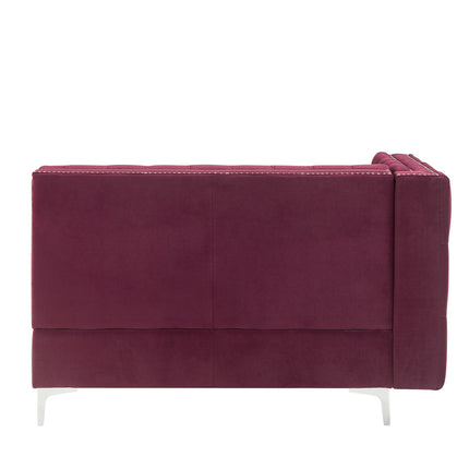 ACME 57331 Jaszira Modular - Armless Loveseat with 2 Pillows, Burgundy Velvet