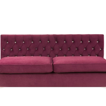 ACME 57332 Jaszira Modular - Armless Sofa, Burgundy Velvet